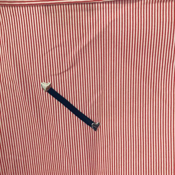 Isaac's Designs Red Stripe with Black Cat button up top- Size 1X - Picture 7 of 10
